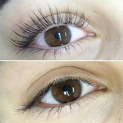 Lash lift and tint before and after at ANNAZUR
