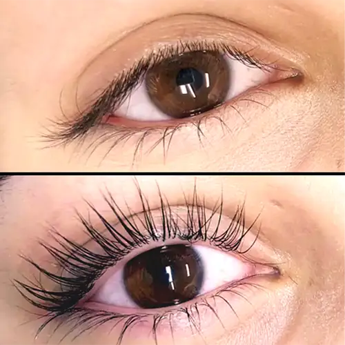 Lash lift and tint before and after at ANNAZUR