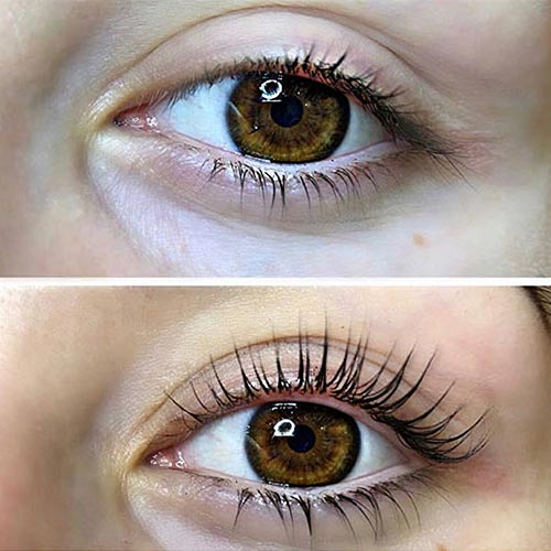 Lash lift and tint before and after at ANNAZUR