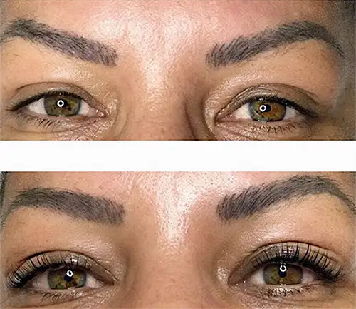 Lash lift and tint before and after at ANNAZUR