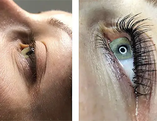 Lash lift and tint before and after at ANNAZUR