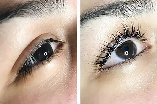 Lash lift and tint before and after at ANNAZUR