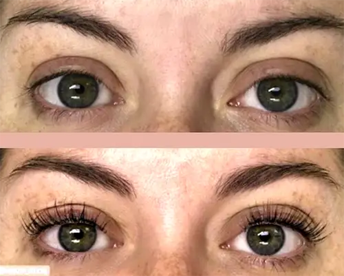 Lash lift and tint before and after at ANNAZUR