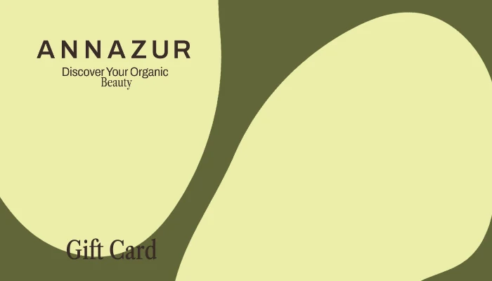 ANNAZUR gift card design — chartreuse on olive