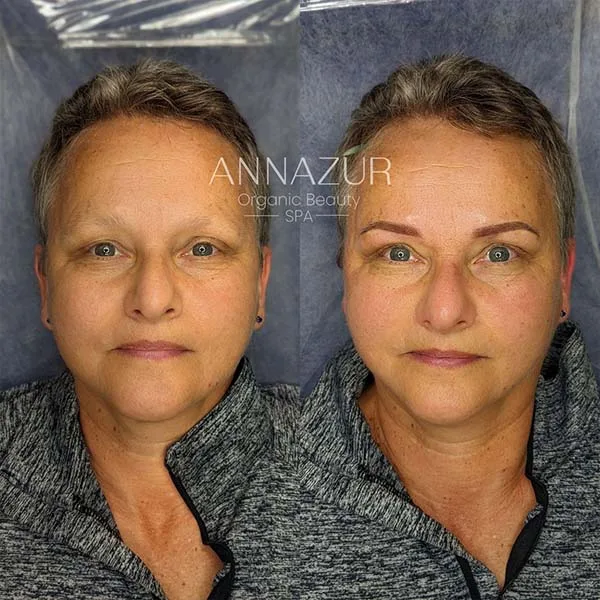 Before and after powder brows at ANNAZUR Organic Beauty Spa, Jacksonville FL — photo 12