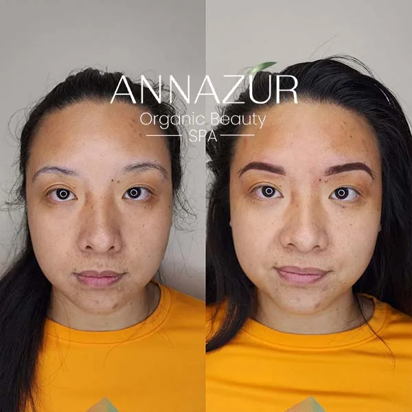 Before and after powder brows at ANNAZUR Organic Beauty Spa, Jacksonville FL — photo 22