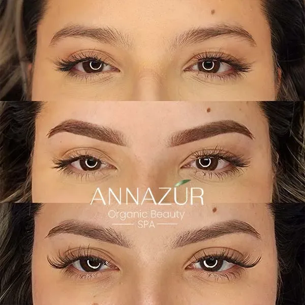 Before and after powder brows at ANNAZUR Organic Beauty Spa, Jacksonville FL — photo 9