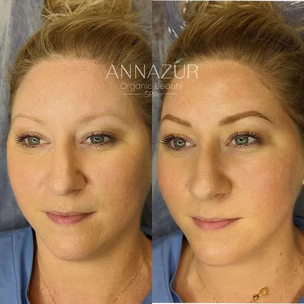 Before and after powder brows at ANNAZUR Organic Beauty Spa, Jacksonville FL — photo 15