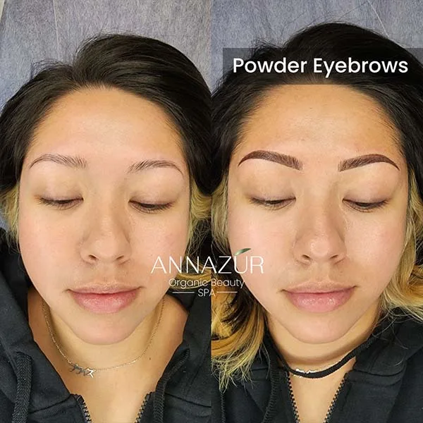 Before and after powder brows at ANNAZUR Organic Beauty Spa, Jacksonville FL — photo 19