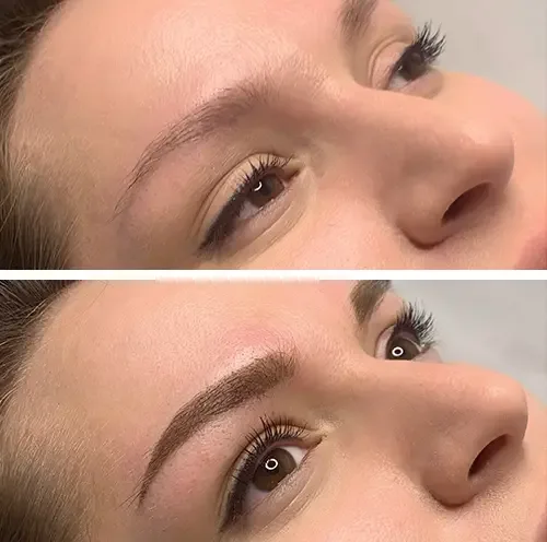 Before and after powder brows at ANNAZUR Organic Beauty Spa, Jacksonville FL — photo 4