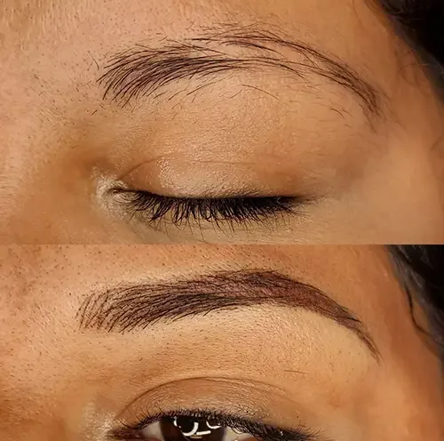 Before and after powder brows at ANNAZUR Organic Beauty Spa, Jacksonville FL — photo 10