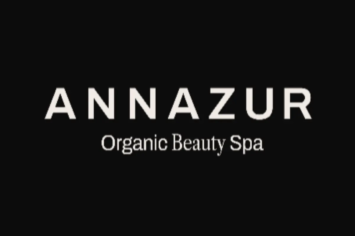 ANNAZUR Organic Beauty Spa logo on a black background