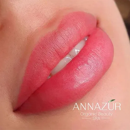 Lip blush permanent makeup result — ANNAZUR Academy