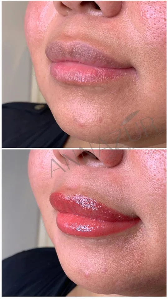 Lip Blush Permanent Before and after 1