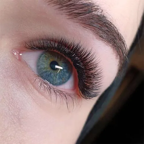 Before and after eyelash extensions at ANNAZUR Organic Beauty Spa, Jacksonville FL