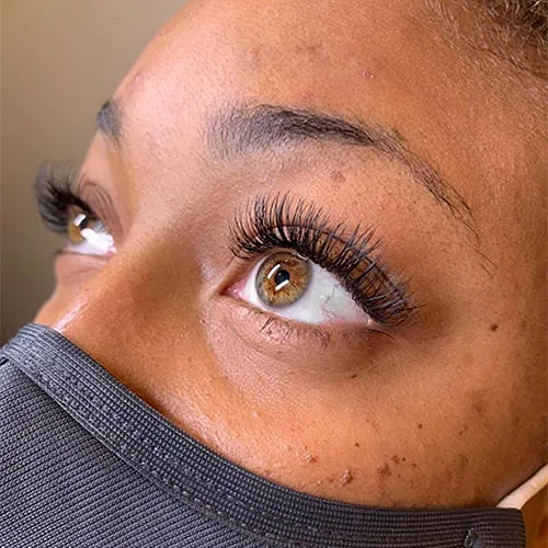 Before and after eyelash extensions at ANNAZUR Organic Beauty Spa, Jacksonville FL — photo 2